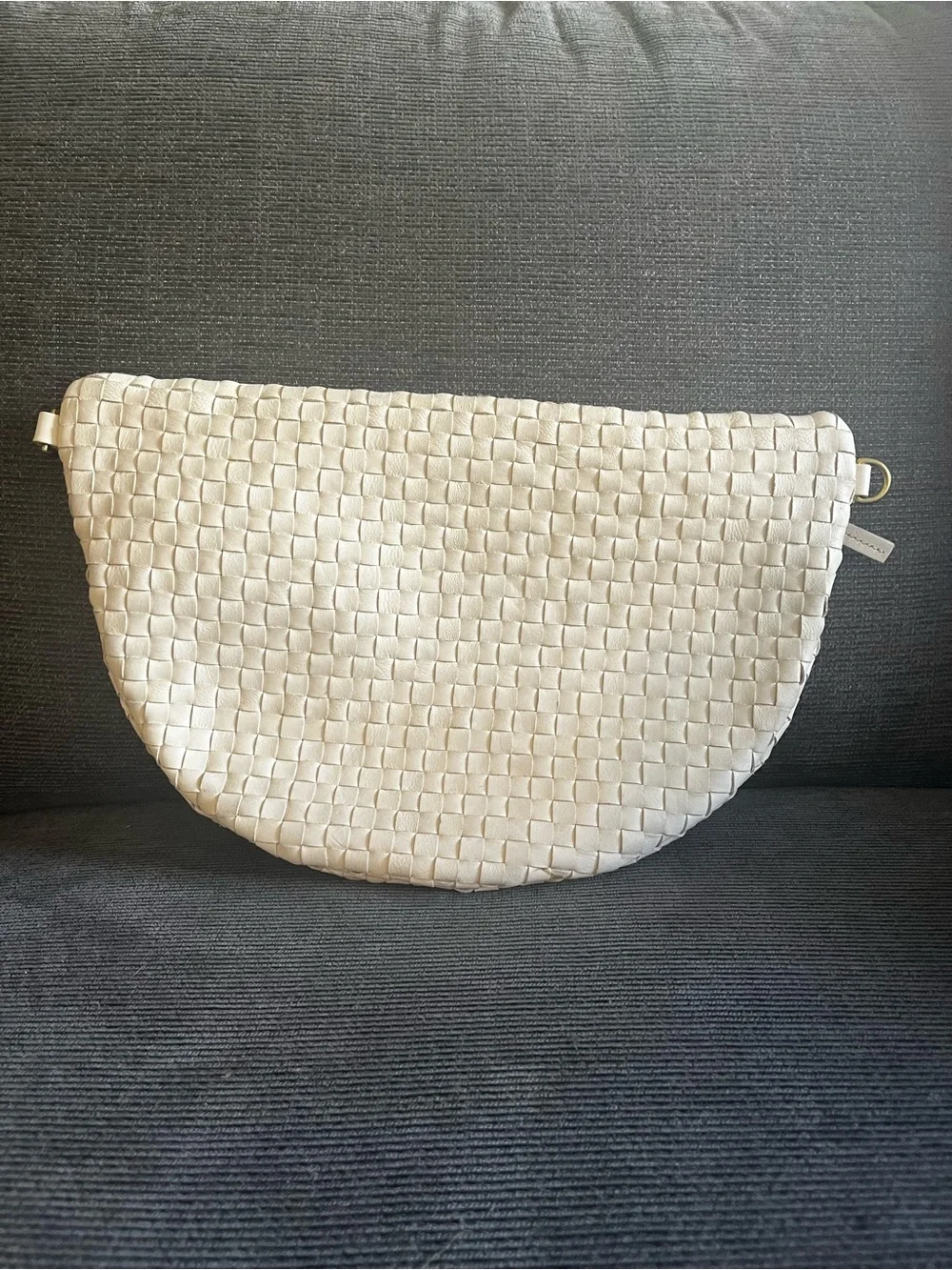 Clare V. Grande Fanny Woven Crossbody Bag - Cream (no strap)